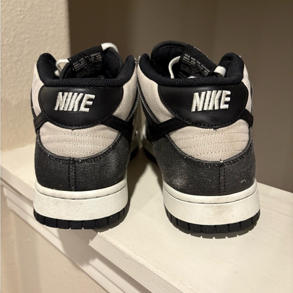 Nike Dunk Mid 'Panda' Sail/Black-Sail-Black Canvas DV0830-102 Mens Size 10.5 - Picture 6 of 9